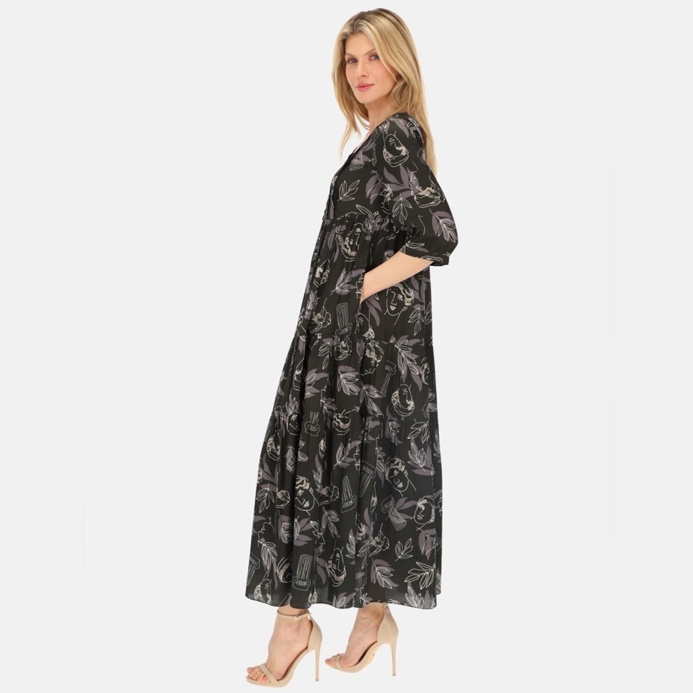 World Market Black Floral Maxi Dress – Size L/XL